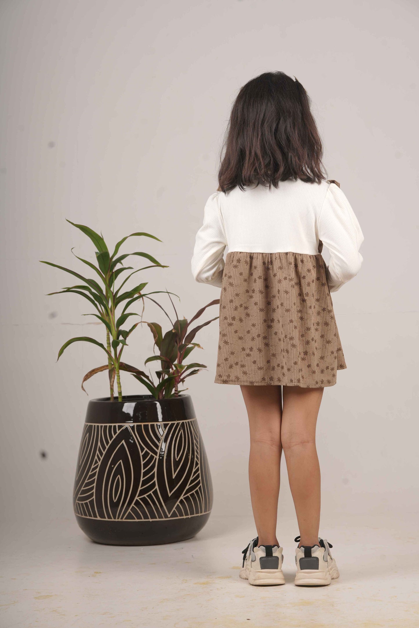 Girls’ Brown Frock – Elegant Party & Casual Wear Dress