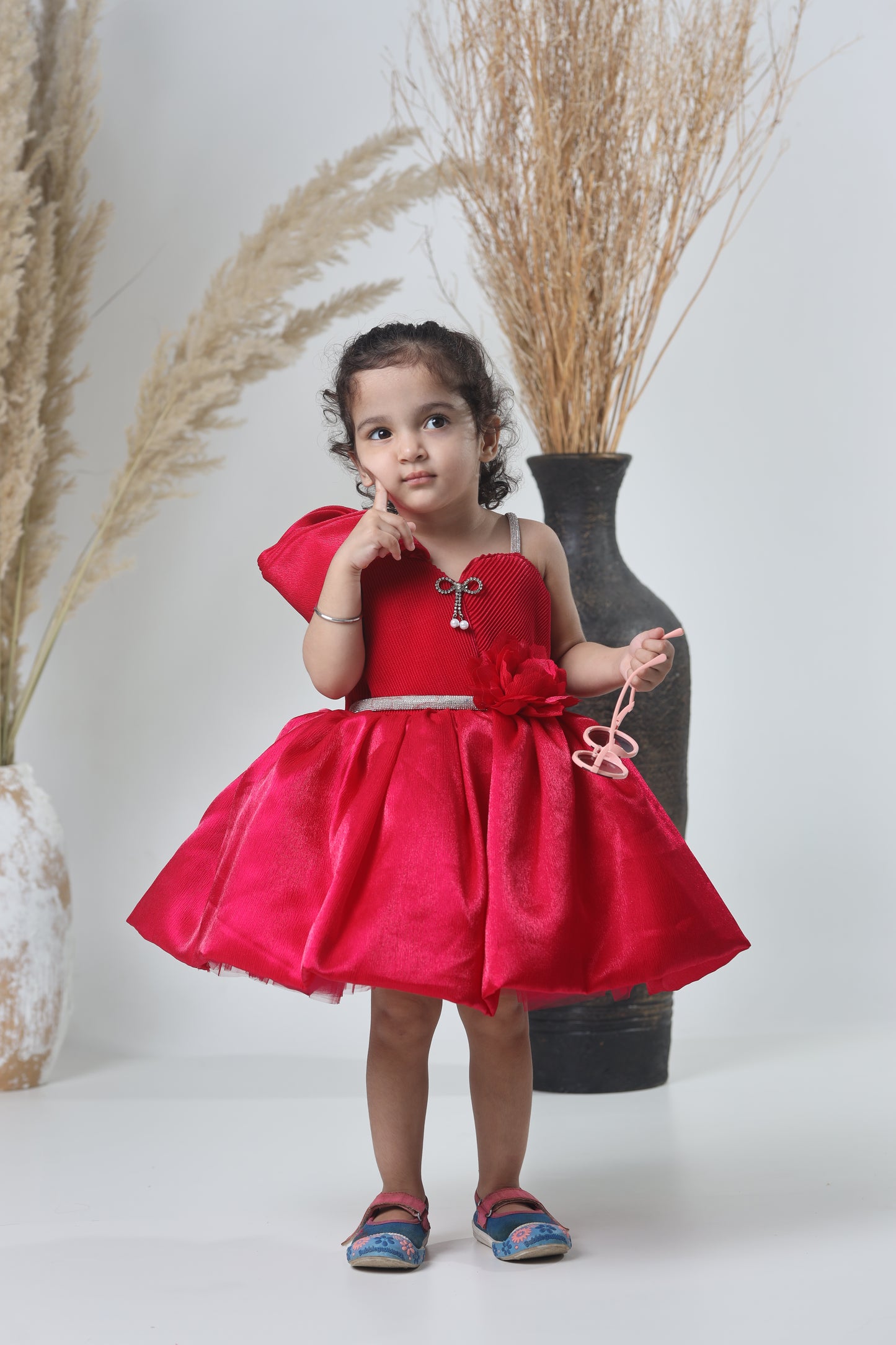 Stylish Red Party Wear Gown for Girls
