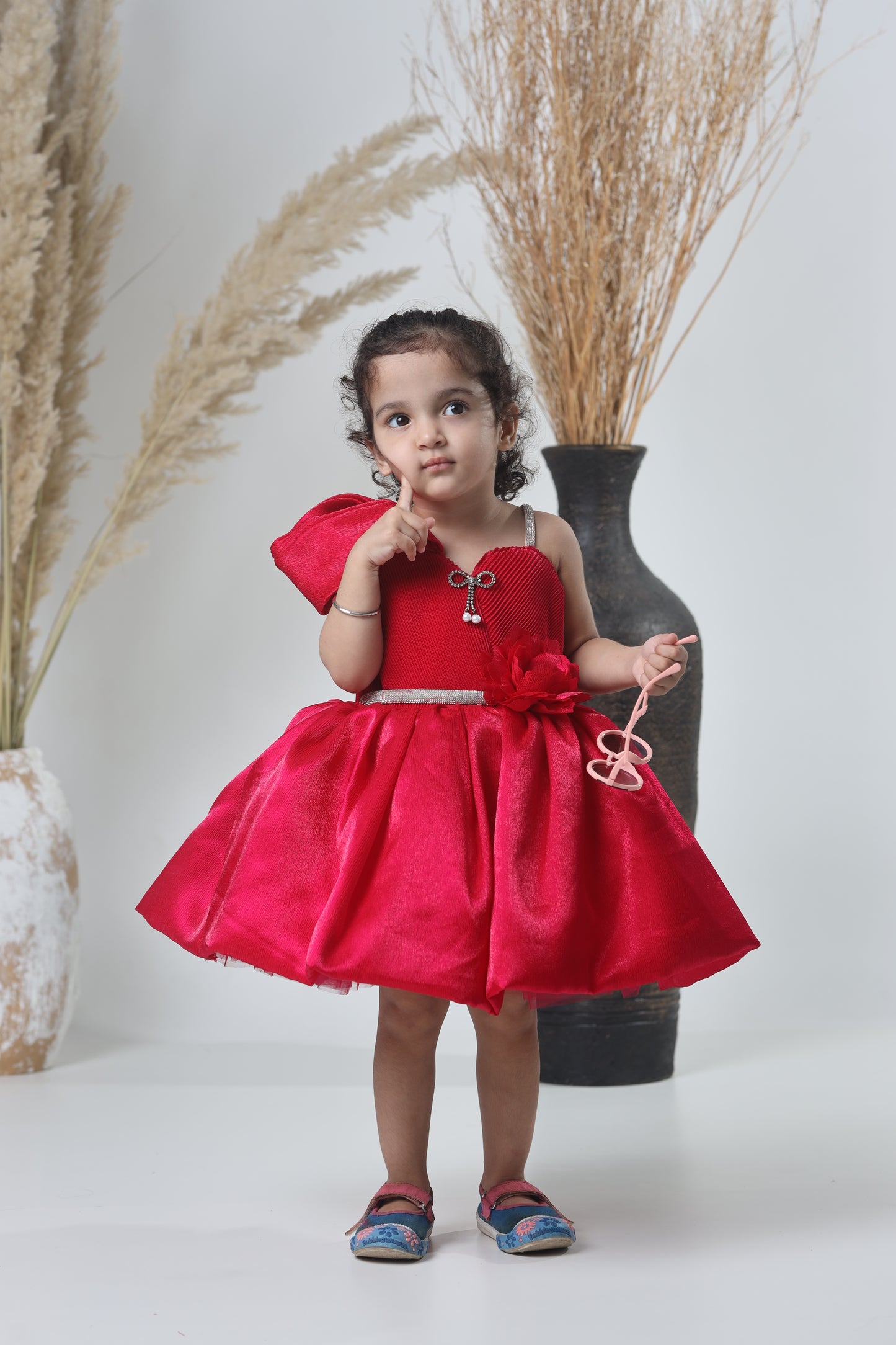 Stylish Red Party Wear Gown for Girls