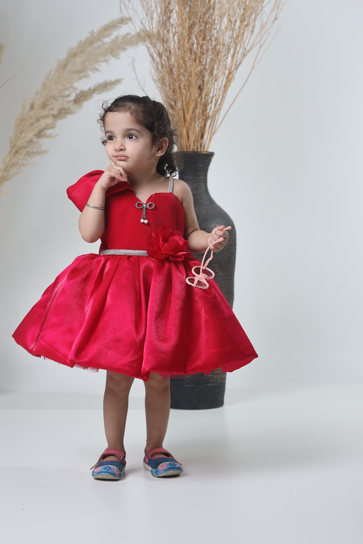 Stylish Red Party Wear Gown for Girls