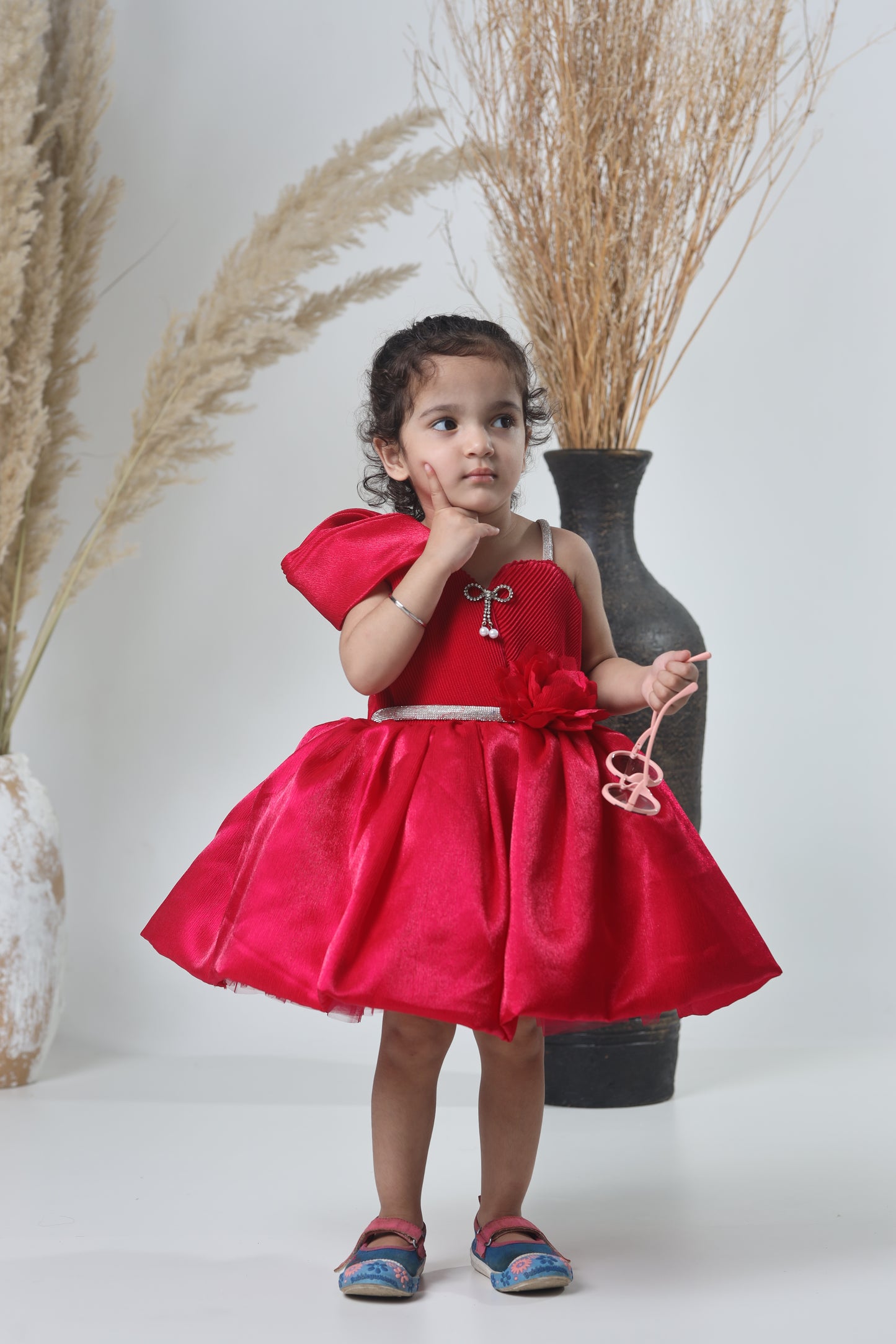 Stylish Red Party Wear Gown for Girls