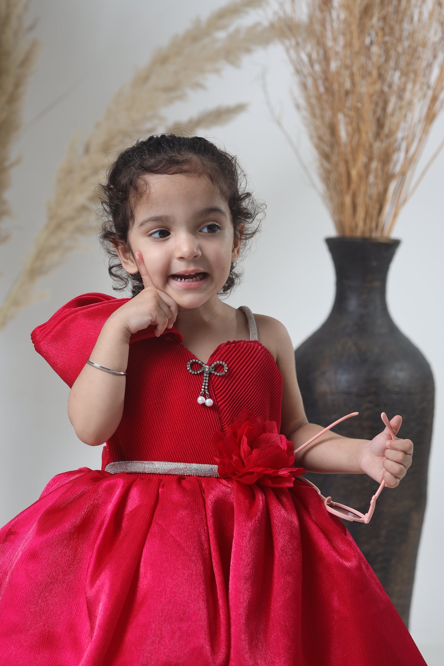 Stylish Red Party Wear Gown for Girls