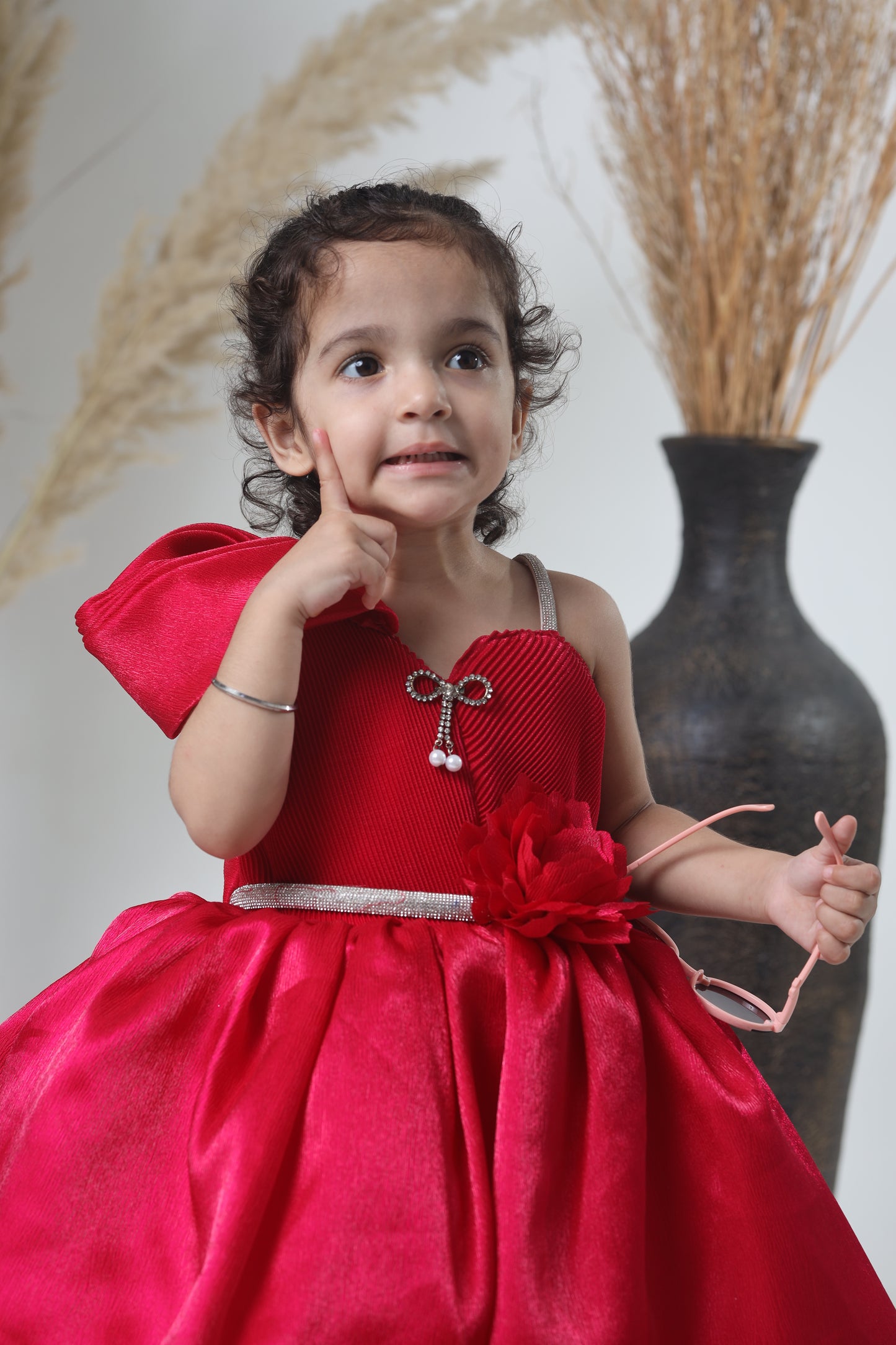 Stylish Red Party Wear Gown for Girls