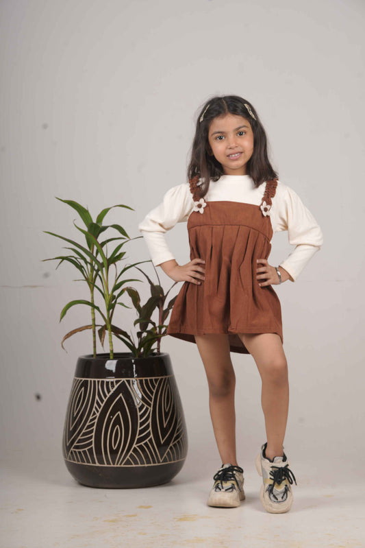 Girls Dark Brown Frock