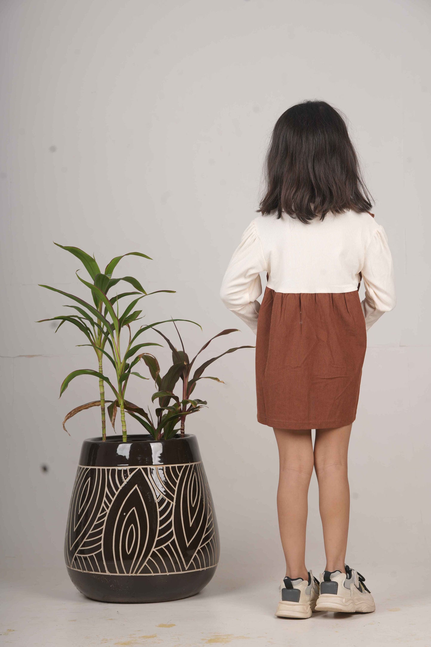 Girls Dark Brown Frock