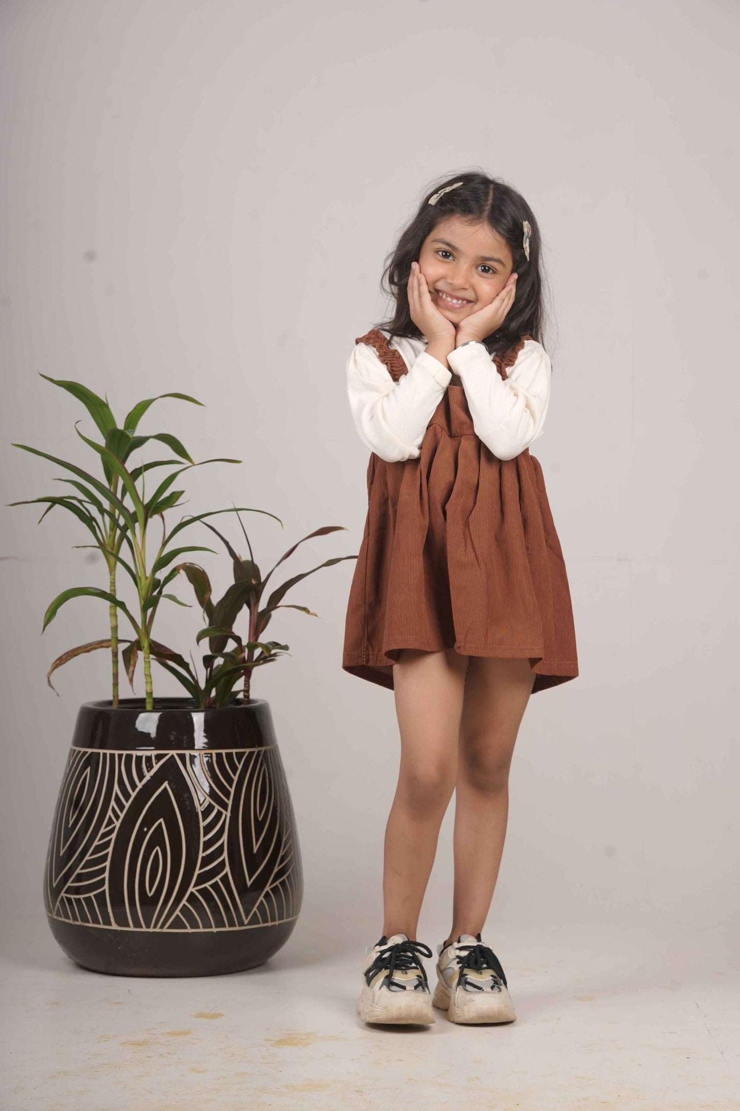 Girls Dark Brown Frock
