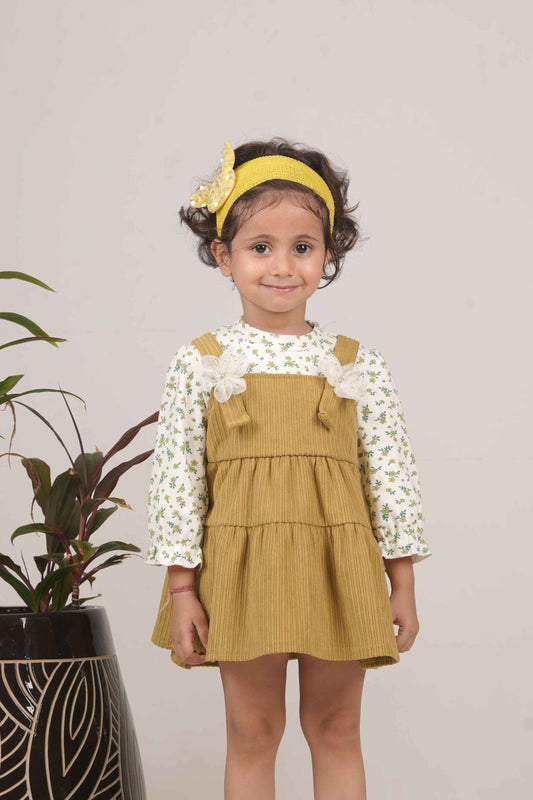 Girls’ Mehandi Green Frock – Stylish Party & Casual Wear Dress