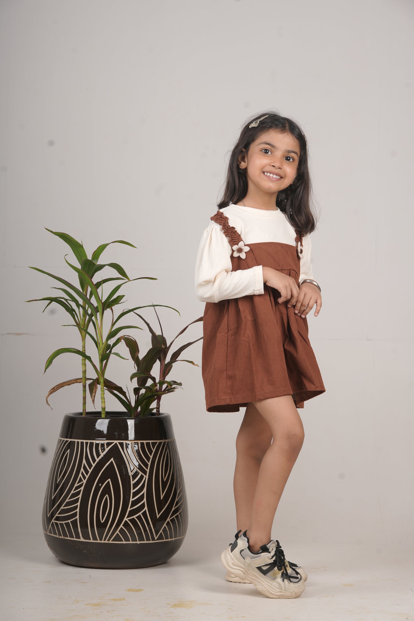 Girls Dark Brown Frock