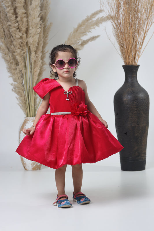 Stylish Red Party Wear Gown for Girls
