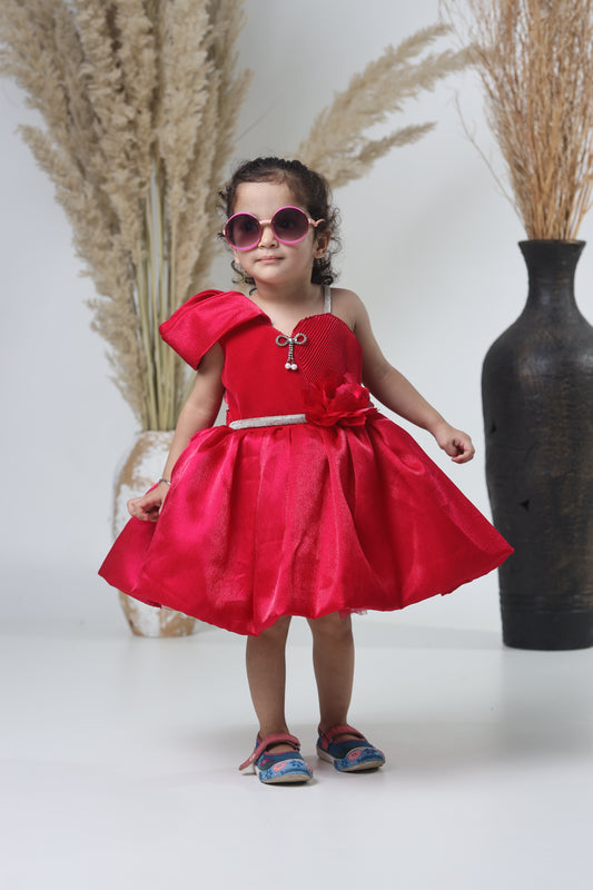 Stylish Red Party Wear Gown for Girls