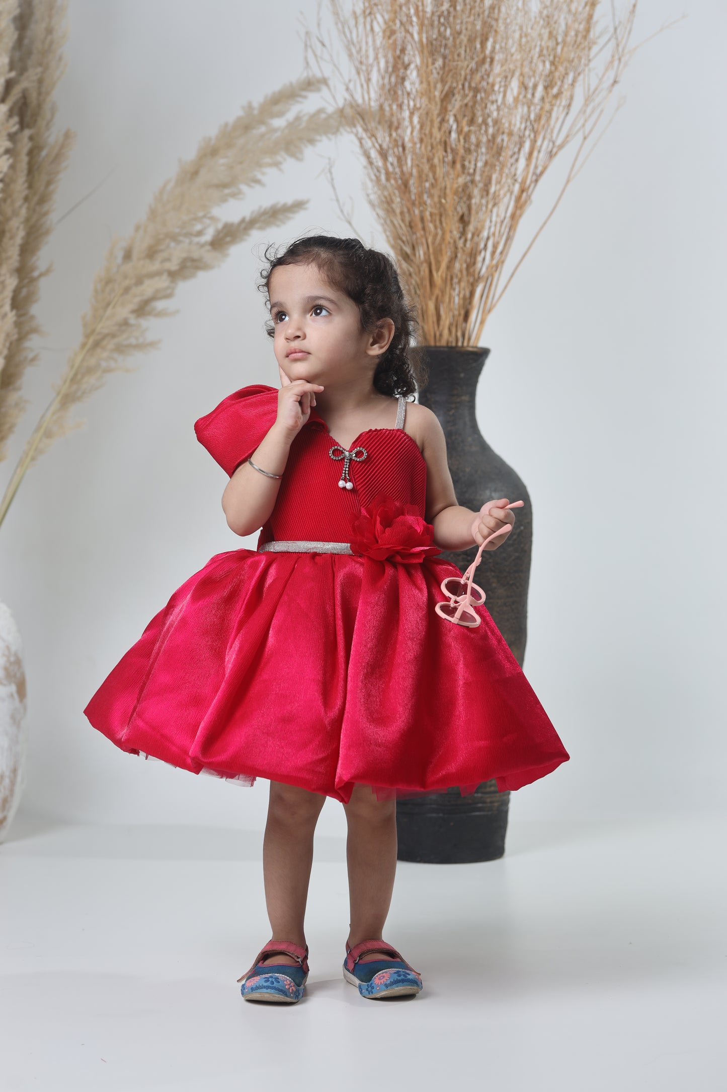 Stylish Red Party Wear Gown for Girls